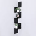DANUBE | Zigzag 5-Tier Corner Wall Shelf - 123x19x19 cm - Black | 810300400081