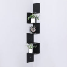 DANUBE | Zigzag 5-Tier Corner Wall Shelf - 123x19x19 cm - Black | 810300400081