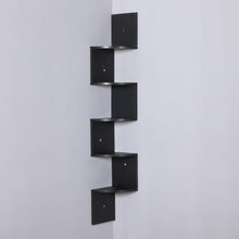 DANUBE | Zigzag 5-Tier Corner Wall Shelf - 123x19x19 cm - Black | 810300400081