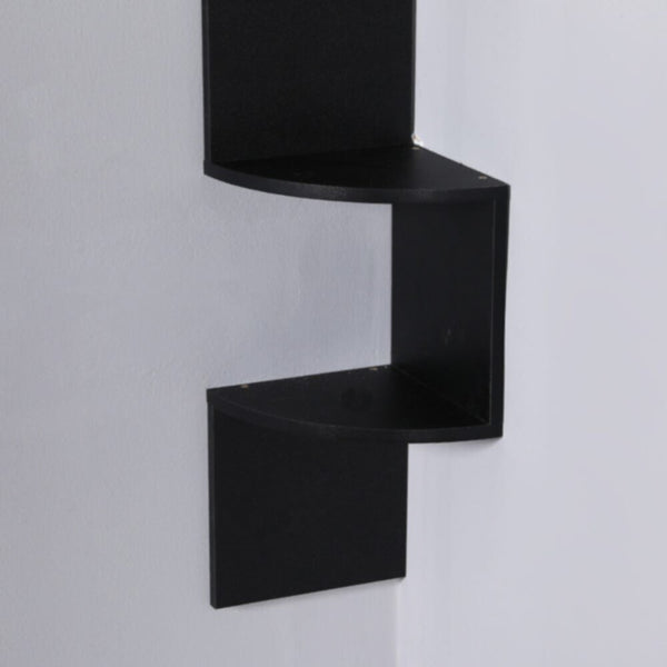 DANUBE | Zigzag 5-Tier Corner Wall Shelf - 123x19x19 cm - Black | 810300400081