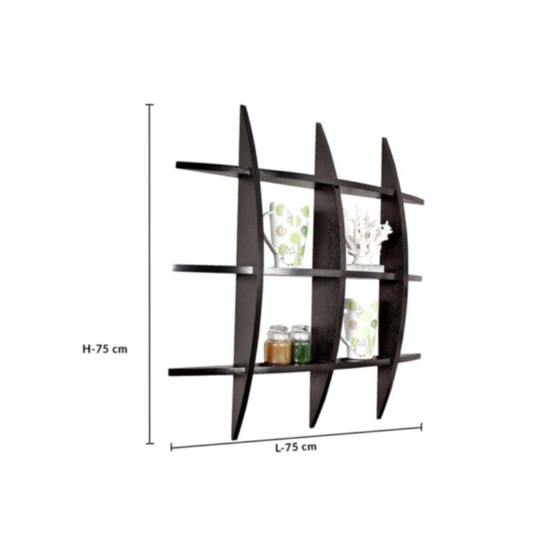 DANUBE | Lexington Globe Wall Shelf - 75x75x10 cm - Walnut | 810300400085