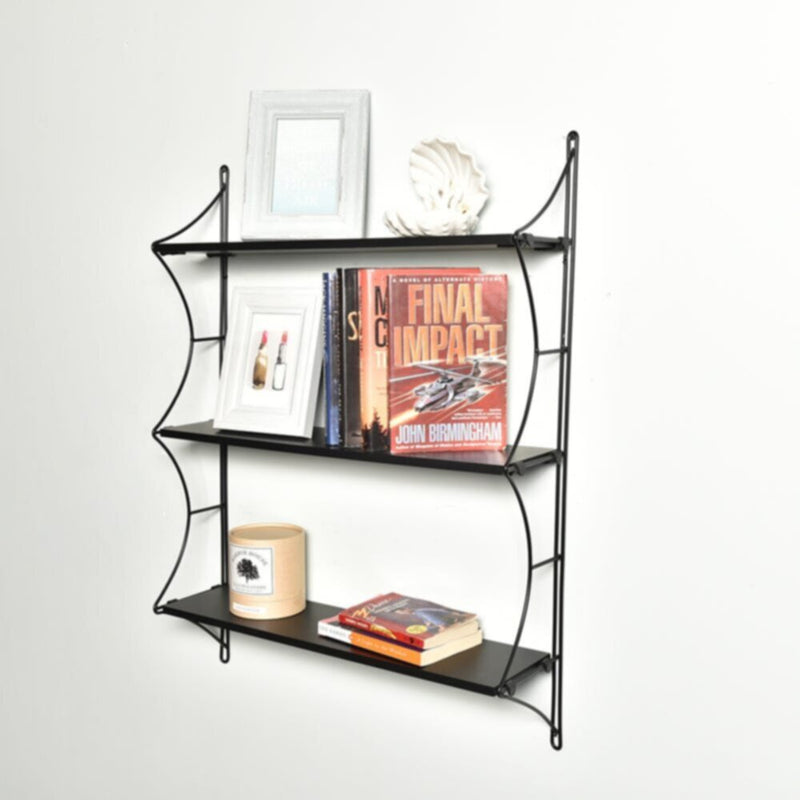 DANUBE | New Bridge 3-Tier Wall Shelf - 64x15x83 cm - Black | 810300400090
