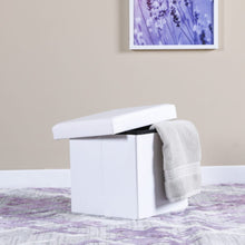 DANUBE | Home Cleo Plastic Folding Storage Ottoman-White | 810301800011
