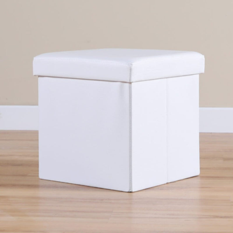 DANUBE | Home Cleo Plastic Folding Storage Ottoman-White | 810301800011