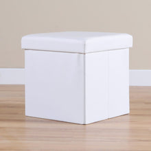 DANUBE | Home Cleo Plastic Folding Storage Ottoman-White | 810301800011