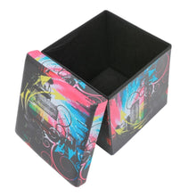 DANUBE | Fantasy 38X38X37.5 Folding Storage Ottoman - Blue / Black | 810301800078