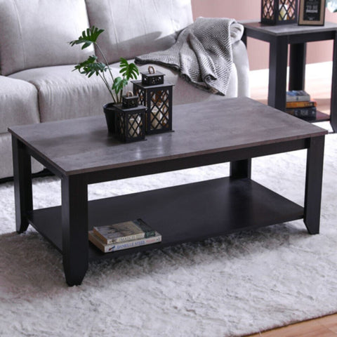 DANUBE | Jane Coffee Table and 2 End Table Set -   Grey / Dark brown | 810302600168