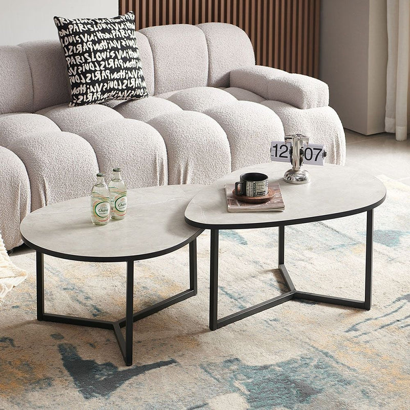 DANUBE | Kyona Set of 2 Coffee Table Grey Black | 810302600708