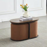 DANUBE | Belgium 1 + 2 Coffee Table with Stool-Brown | 810302600709