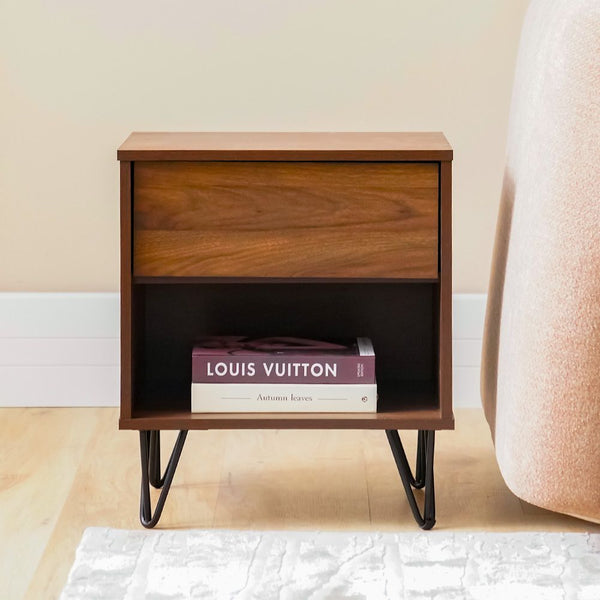 DANUBE | Rabat End Table with Storage Walnut Black | 810302600719