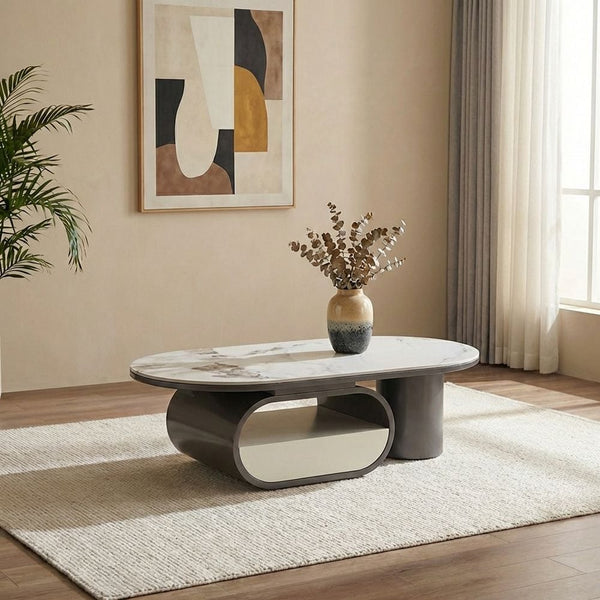 DANUBE | Ramsy Round Centre Table with Drawer Multi color | 810302600740