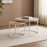DANUBE | Asgard Set Of 2 Round Coffee Table White | 810302600854