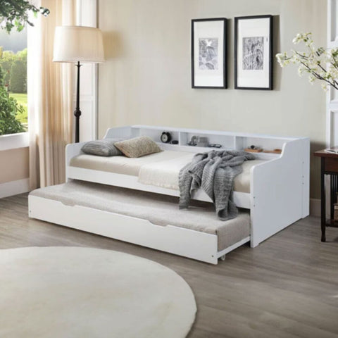 DANUBE | Nexus 90x190 cm Day Bed w/Shelf & Trundle | 810302700025