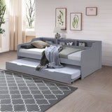 DANUBE | Nexus 90x190 Day Bed With Shelf & Trundle Light Grey | 810302700026