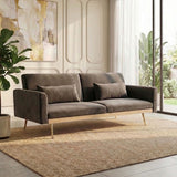 DANUBE | Flare 2 Seater Fabric Sofa Bed Brown | 810302700057