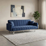DANUBE | Glam 2 Seater Fabric Sofa Bed Navy Blue | 810302700059