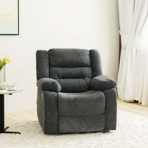 DANUBE | Allende 1 Seater Fabric Motion Recliner - Smoke Grey | 810302800068
