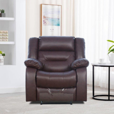 DANUBE | Allende 1 Seater PU Leather Motion Recliner - Red Brown | 810302800069
