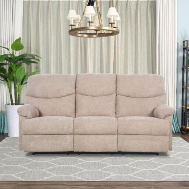 DANUBE | Baltimore 3 Seater Fabric Motion Recliner - Camel | 810302800071