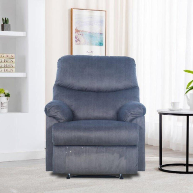 DANUBE | Baltimore 1 Seater Fabric Motion Recliner - Navy | 810302800075