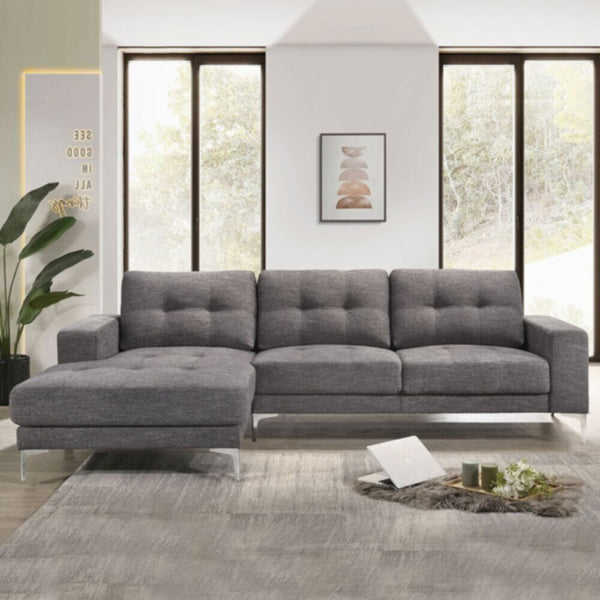 DANUBE | Gilbert 3-Seater Fabric Left Corner Sofa Grey | 810302800296