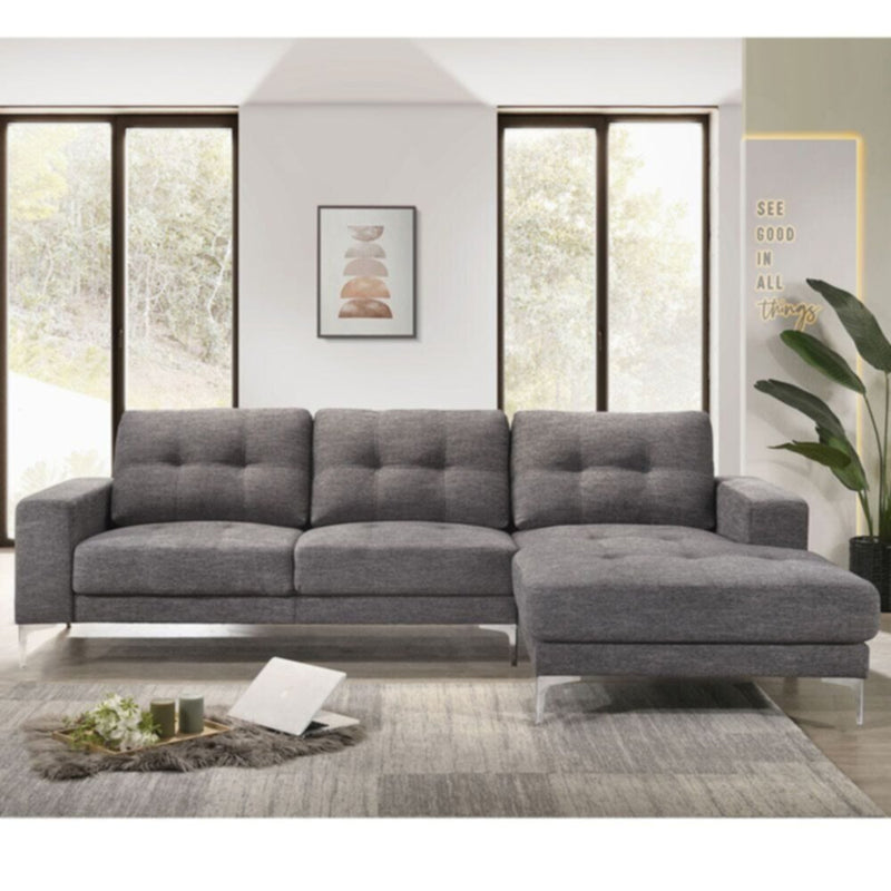 DANUBE | Gilbert 3-Seater Fabric Right Corner Sofa - Grey | 810302800297