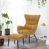DANUBE | Malcolm 1 Seater Fabric Accent Chair with Ottoman Honey Gold | 810302800410