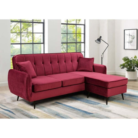 DANUBE | Axel 3-Seater Fabric Corner Sofa Red | 810302800479