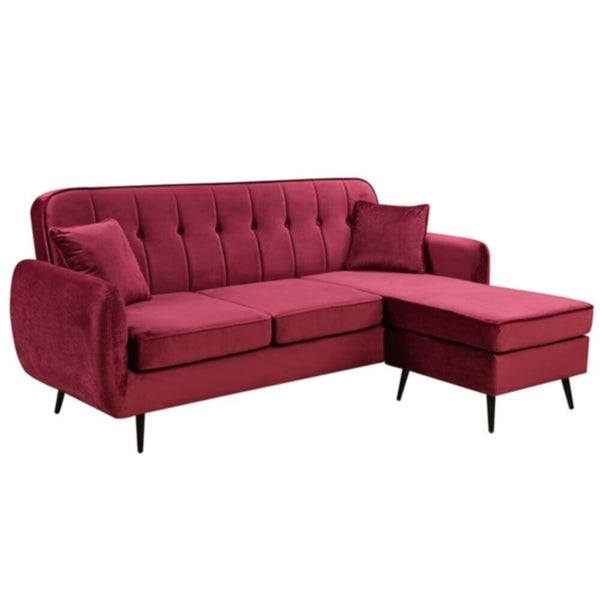 DANUBE | Axel 3-Seater Fabric Corner Sofa Red | 810302800479