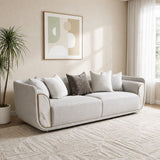 DANUBE | Trident 3-Seater Fabric Sofa-Grey | 810302800660