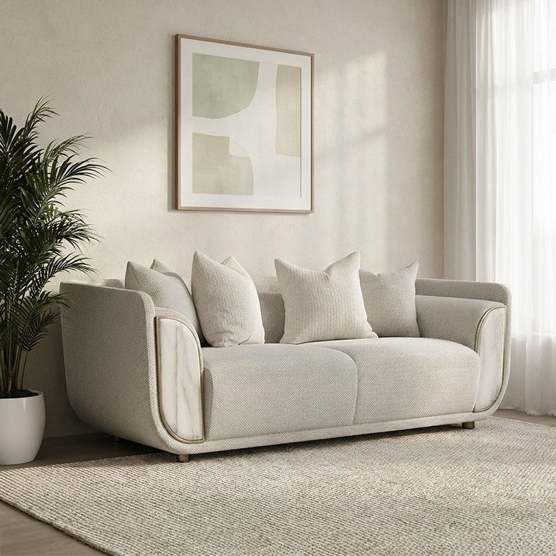 DANUBE | Trident 2 Seater Fabric Sofa-Grey | 810302800661