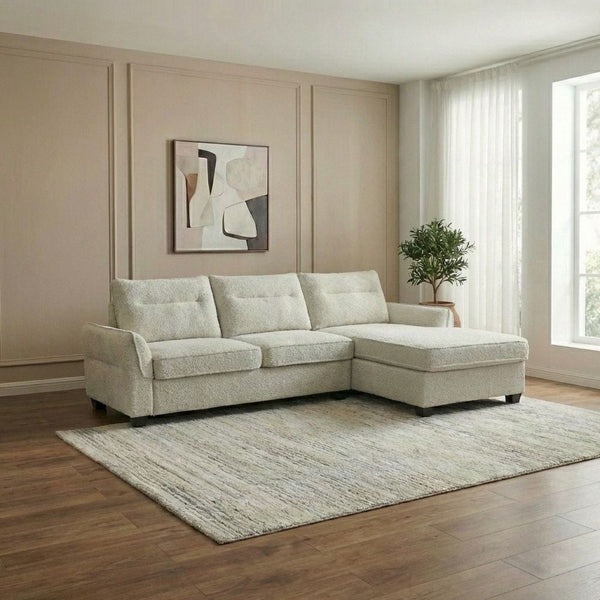 DANUBE | Aspin 3 Seater Reversible Corner Fabric Sofa Light Grey | 810302800665