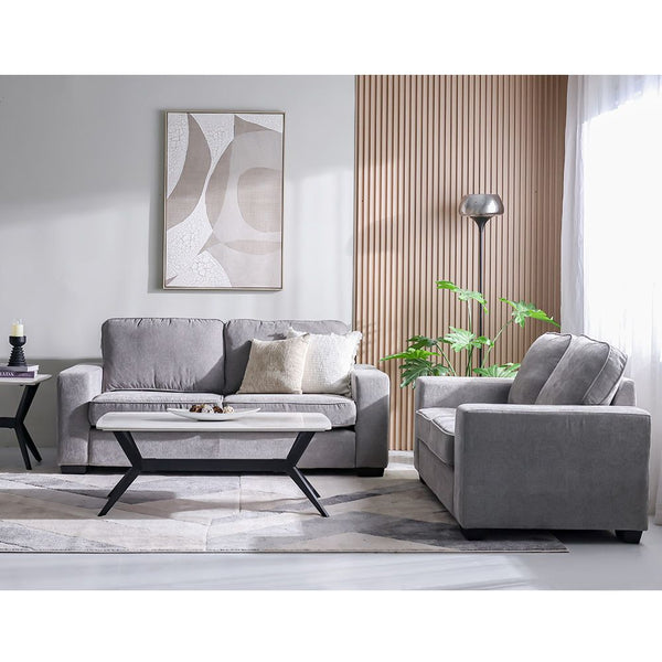 DANUBE | Herbert 3 + 2 Fabric Sofa Set Light Grey | 810302801215
