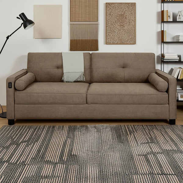 DANUBE | Vermax 3 Seater Fabric Sofa Brown | 810302801337
