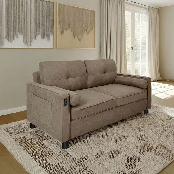 DANUBE | Vermax 2 Seater Fabric Sofa Brown | 810302801338