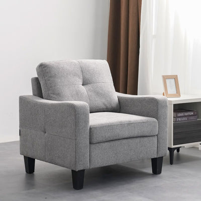 DANUBE | Supreme 1 Seater Fabric Sofa Grey | 810302801410