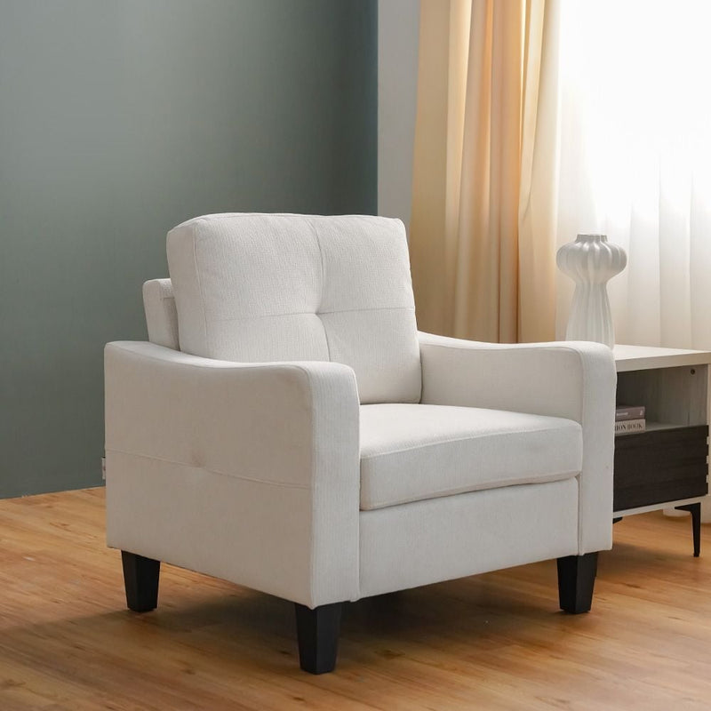 DANUBE | Supreme 1-Seater Fabric Sofa-Cream | Supreme 1-Seater Fabric Sofa-Cream