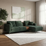 DANUBE | Urvi Fabric Right Corner Sofa Green | 810302801639