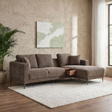 DANUBE | Urvi Fabric Right Corner Sofa - Light Grey | 810302801640