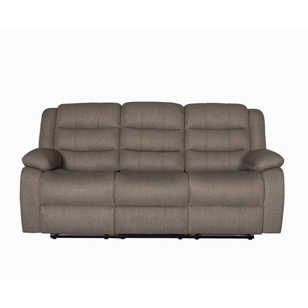 DANUBE | Archer 3 Seater Fabric Recliner With Drop Down Table Brown | 810302801653