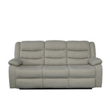 DANUBE | Archer 3 Seater Fabric Recliner With Drop Down Table Light Brown