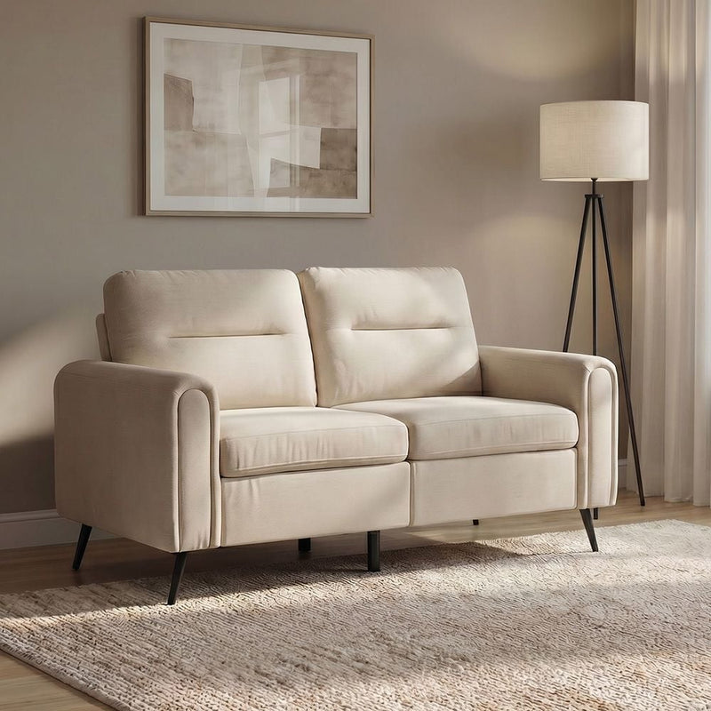 DANUBE | Arjun 3-Seater Fabric Sofa - Beige | 810302801932