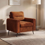DANUBE | Arjun 1-Seater Fabric Sofa Brown | 810302801935