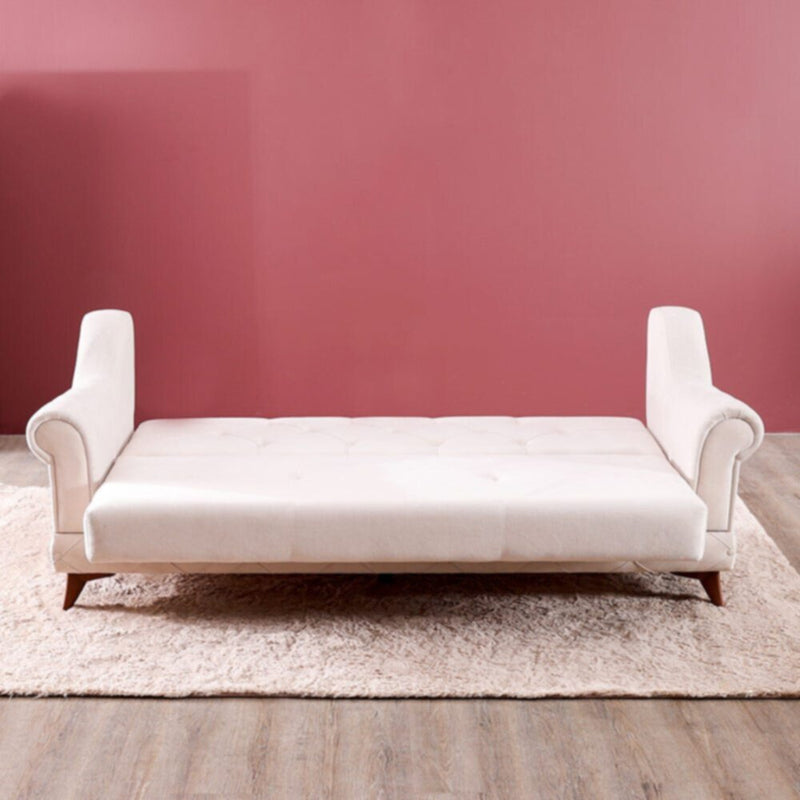 DANUBE | Perla 3 Seater Fabric Sofa - Cream | 810401100843