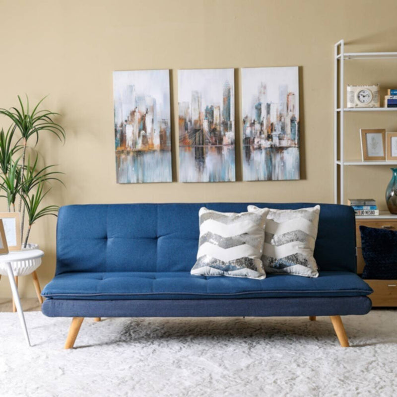 DANUBE | Beatrice 3-Seater Fabric Sofabed Blue / Dark Blue | 810401102077