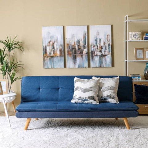 DANUBE | Beatrice 3-Seater Fabric Sofabed Blue / Dark Blue | 810401102077