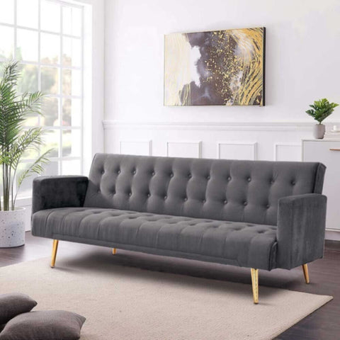 DANUBE | Claude 3 Seater Fabric Sofa Bed Grey | 810401102083