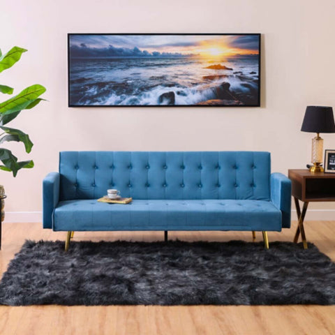 DANUBE | Claude 3 Seater Fabric Sofabed - Ocean Blue | 810401102084