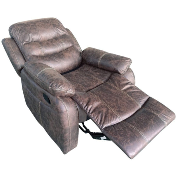 DANUBE | Adric One Seater Airleather Manual Recliner Brown | 810401500015