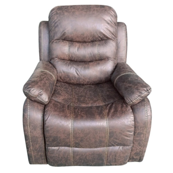 DANUBE | Adric One Seater Airleather Manual Recliner Brown | 810401500015